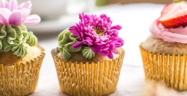 Picture of cupcakes with floral icing design